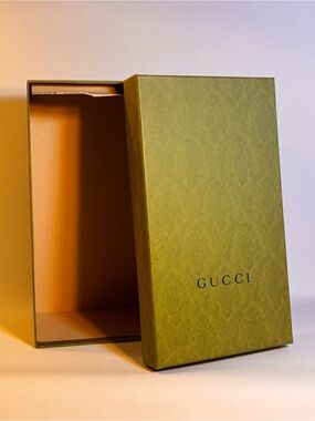 Gucci Olive Green Patterned Box with Black Logo